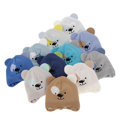 Berretto autunno/primavera bambino, blu navy, con lacci, Kasper