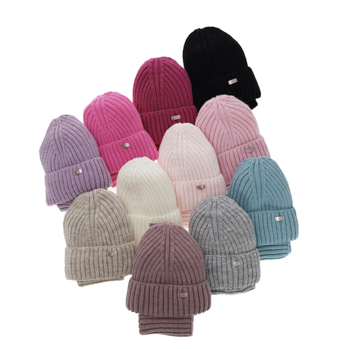 Set invernale bambina: berretto e scaldacollo, beige, Valentine