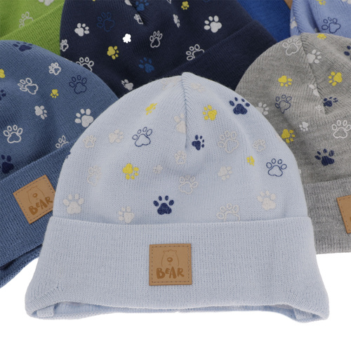 Berretto autunno/primavera bambino, verde smeraldo, con lacci, Folik