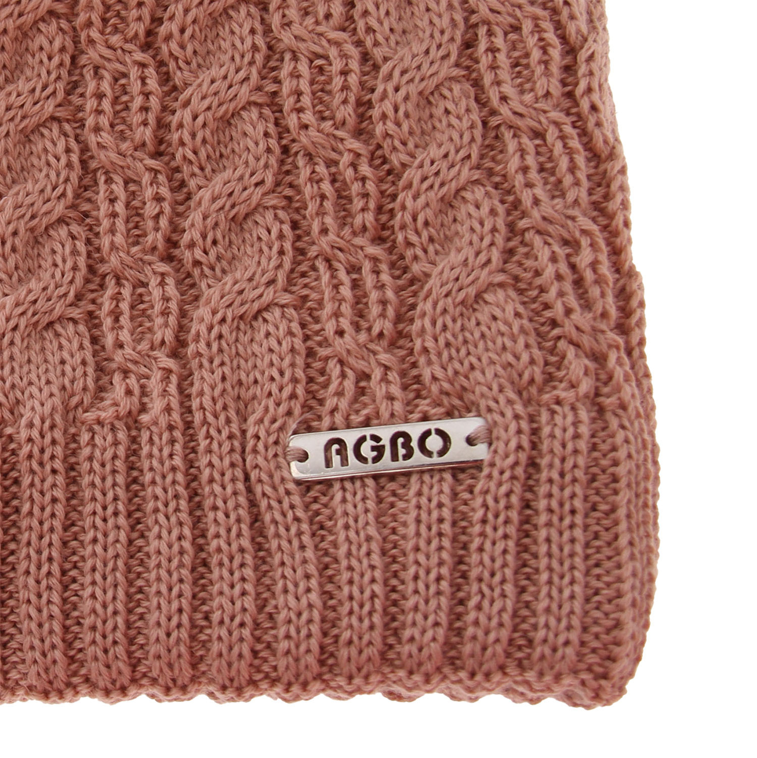 Berretto invernale donna, bordò, con pompon, 100% Lana Merino, Satina