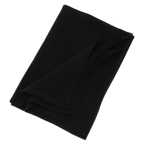 Sciarpa invernale donna, nero, lana merino con cashmere, Irenia