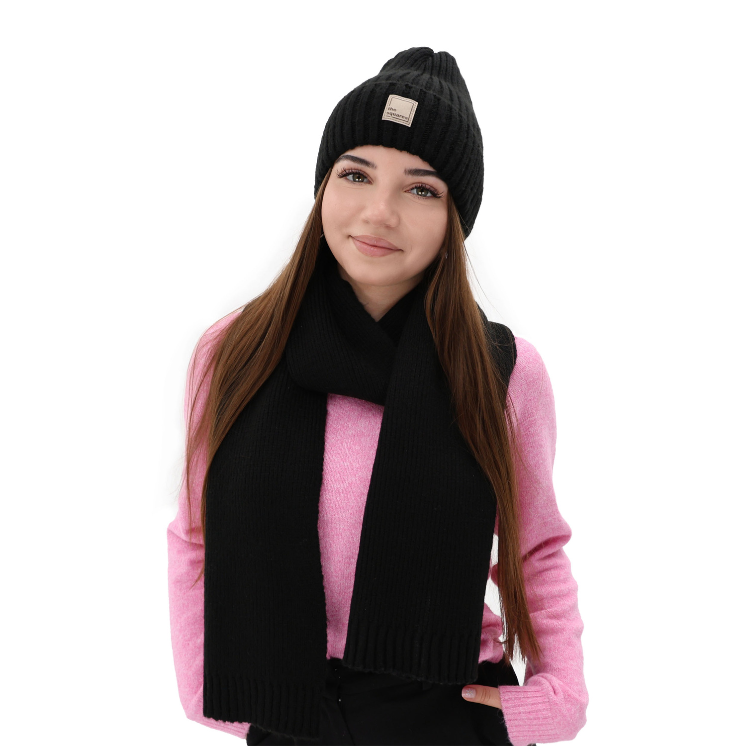 Sciarpa invernale donna, rosa, 100% Lana Merino, Loretta