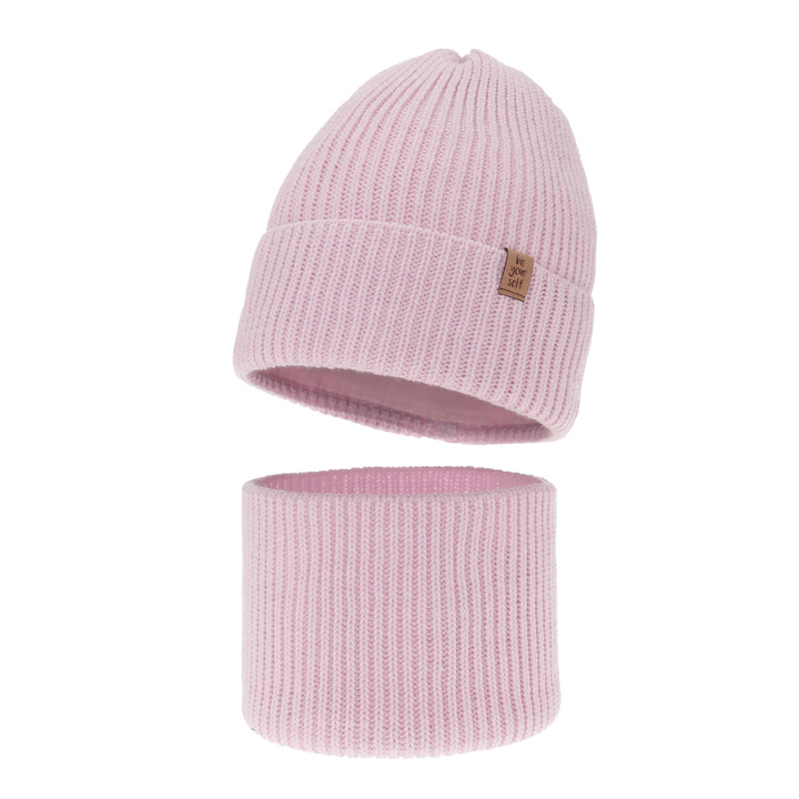 Set invernale bambina: berretto e scaldacollo, lilla, Edera