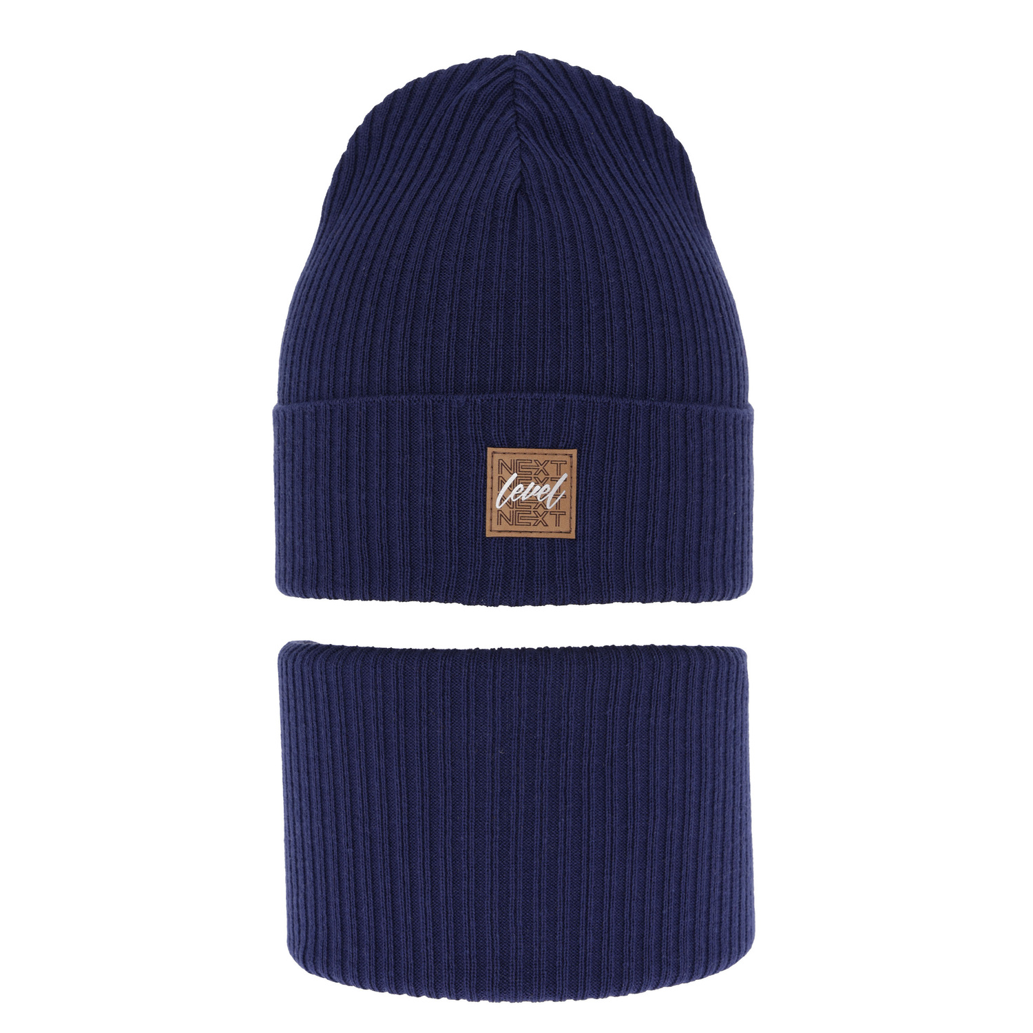 Set autunno/primavera bambino: berretto e scaldacollo, con cotone, blu navy, Fenix