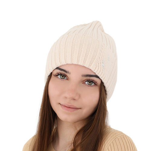 Berretto invernale donna, grigio, 100% Lana Merino, Ariga