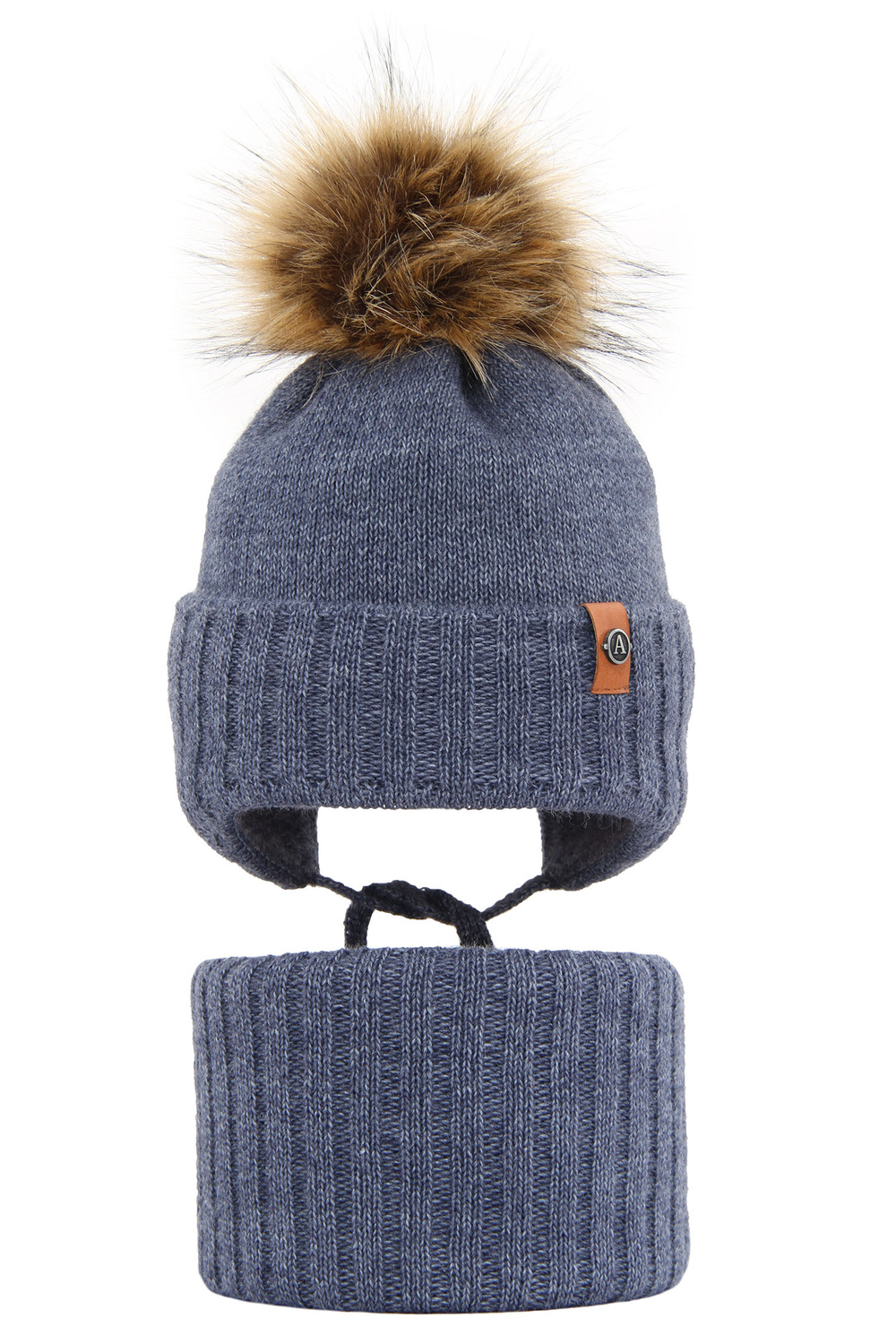 Set invernale bambino: berretto e scaldacollo, jeans, con lacci, Dominik