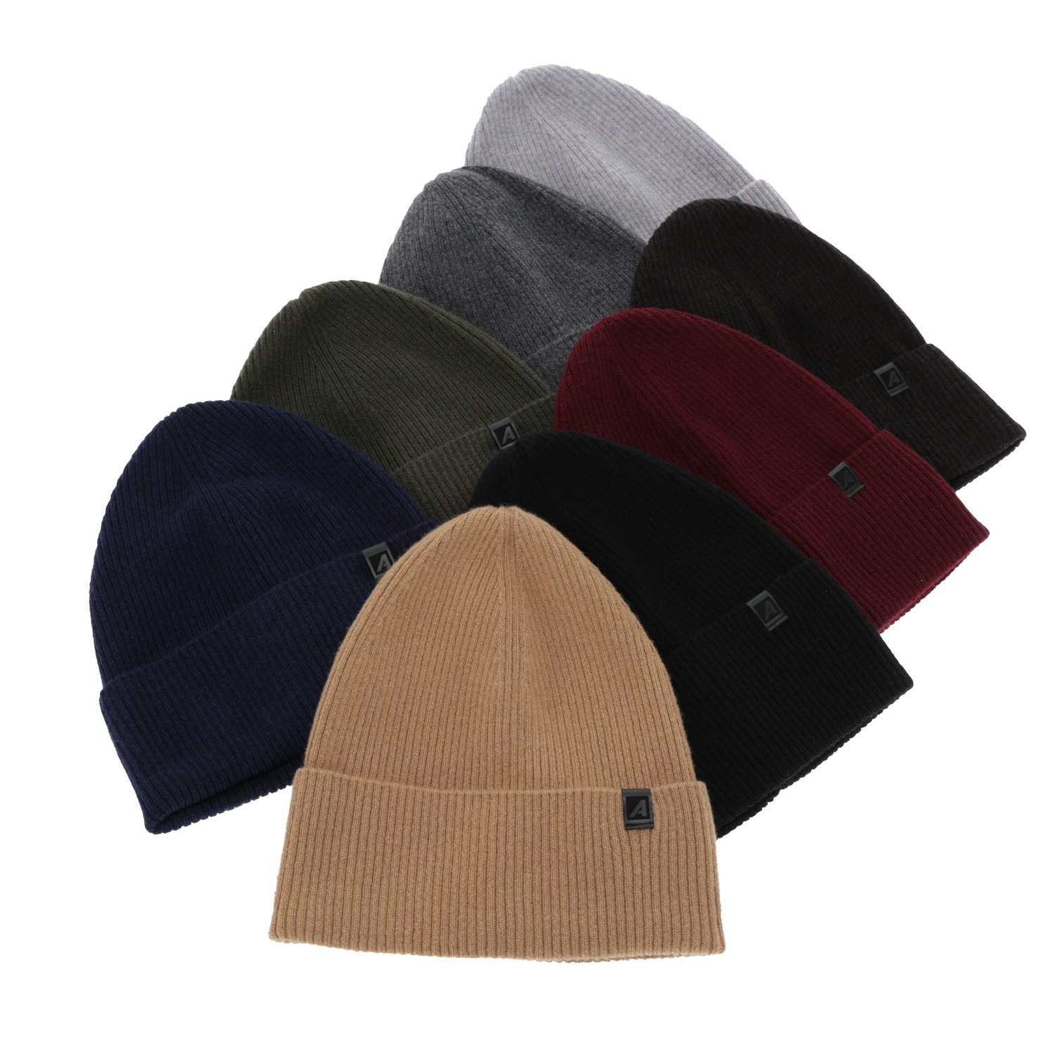 Berretto autunno/inverno uomo, khaki, lana merino con cashmere, Azuryt