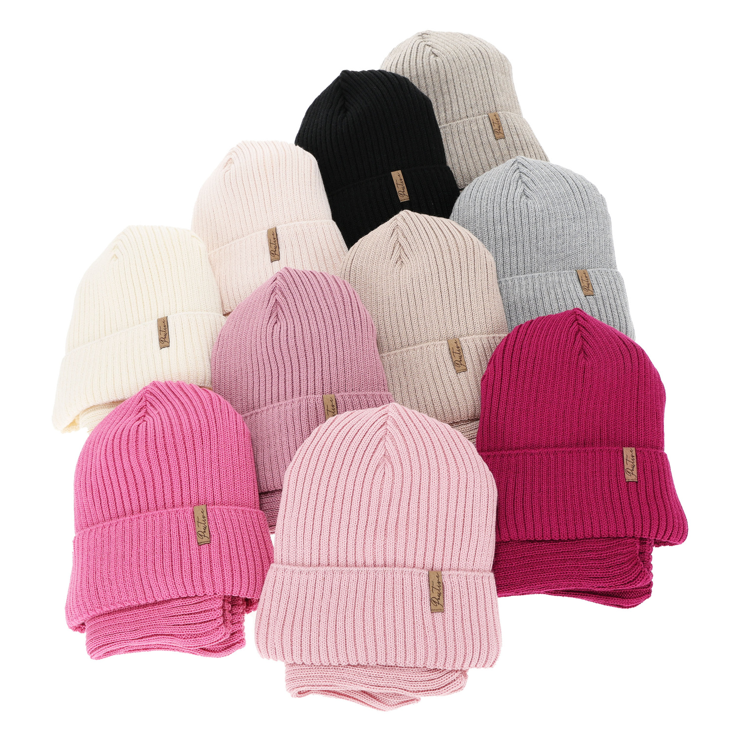 Set invernale bambina (berretto e scaldacollo) foderato in pile, colore amaranto, con lana merino, Odette