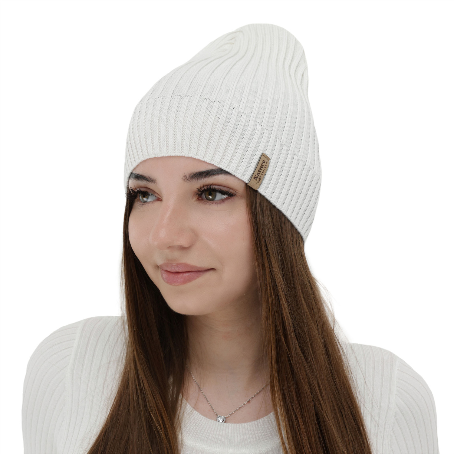 Berretto da donna primavera, autunno, con cotone, beige, Mirona