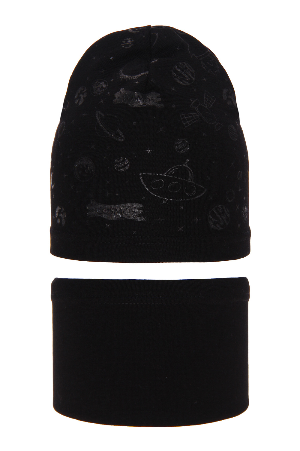 Set autunno/primavera bambino: berretto e scaldacollo, nero, cotone, Kosmos