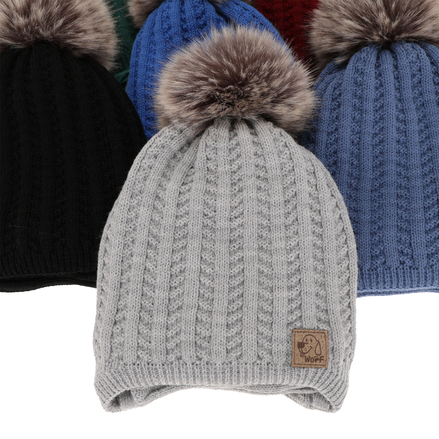 Set invernale bambino: berretto e scaldacollo, blu, con pompon, Endo