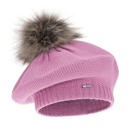 Berretto invernale donna, viola, 100% Lana Merino, Bonnie
