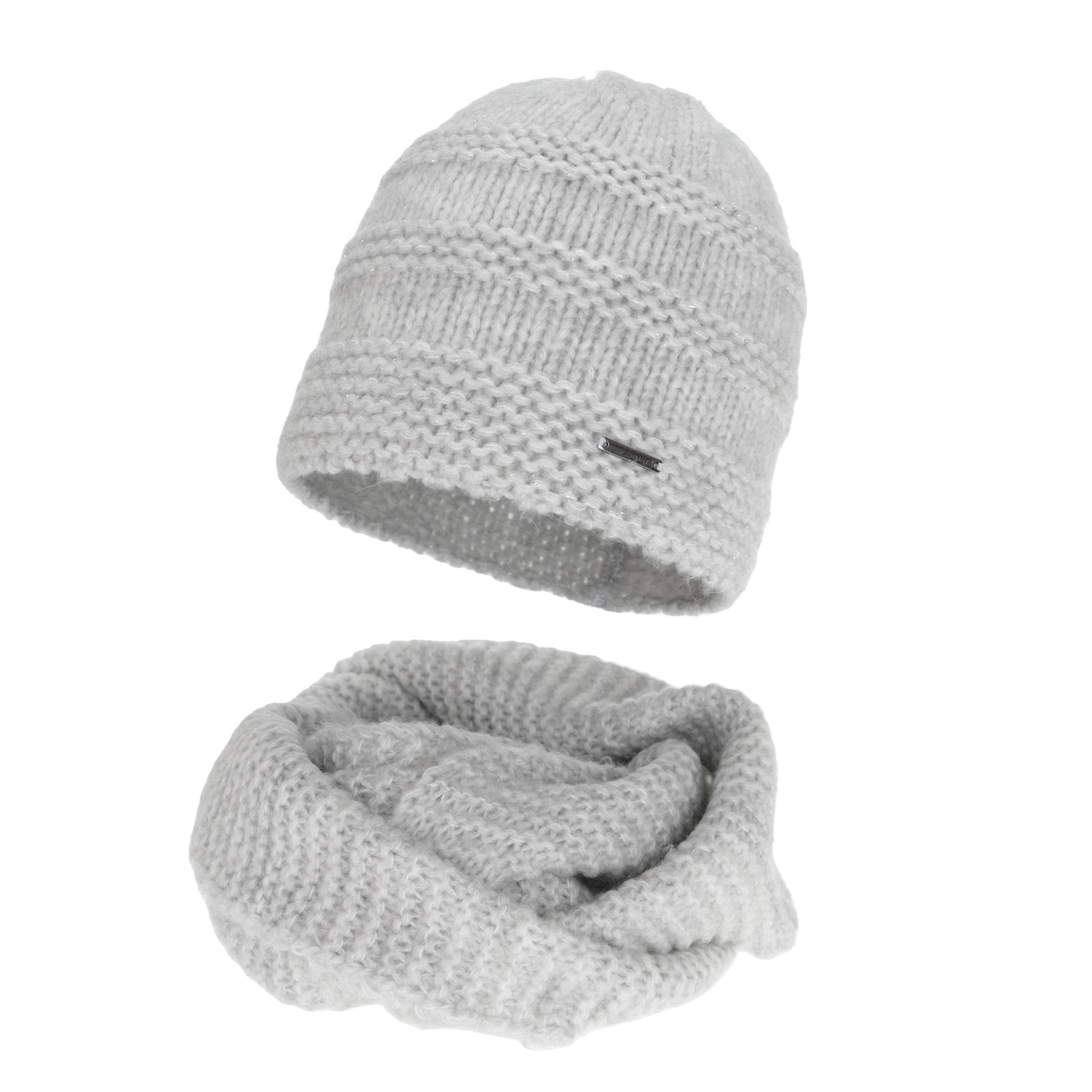 Set invernale donna: berretto e scaldacollo, rosa, con lana merino, Driva