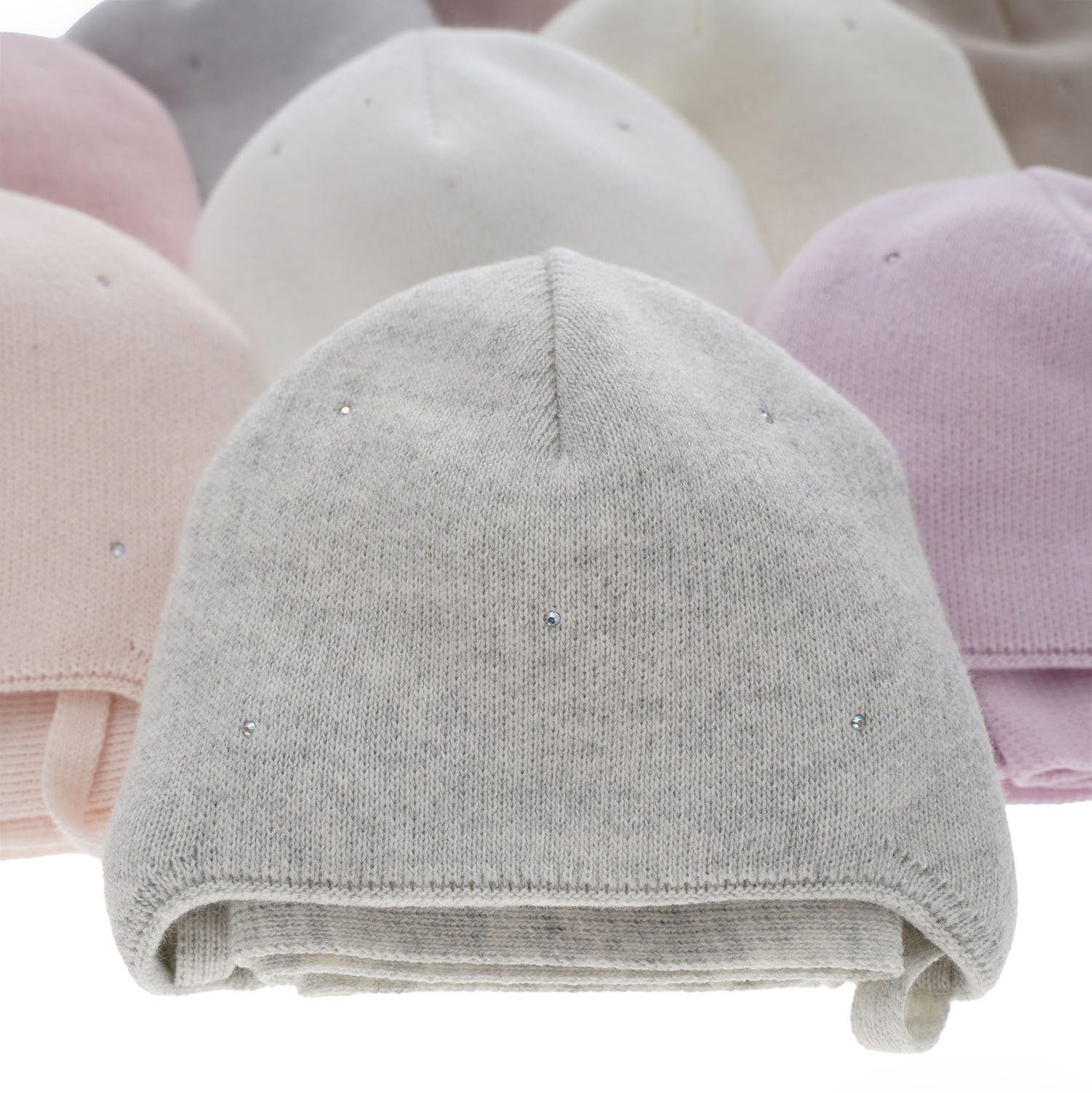 Set invernale bambina: berretto e sciarpa, rosa, con lacci, Moli