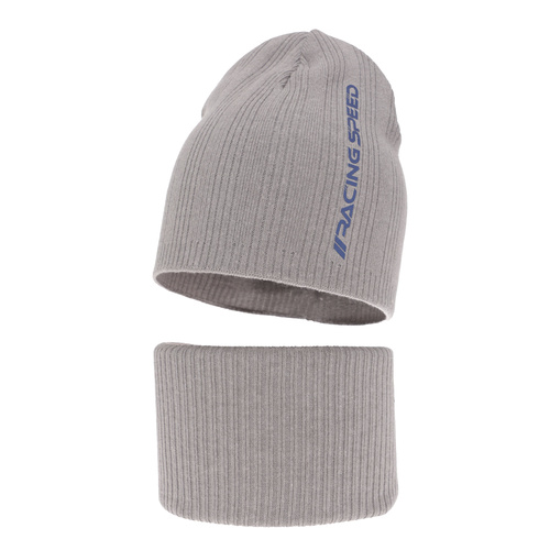 Set autunno/primavera bambino: berretto e scaldacollo, con cotone, grigio, Kolorado
