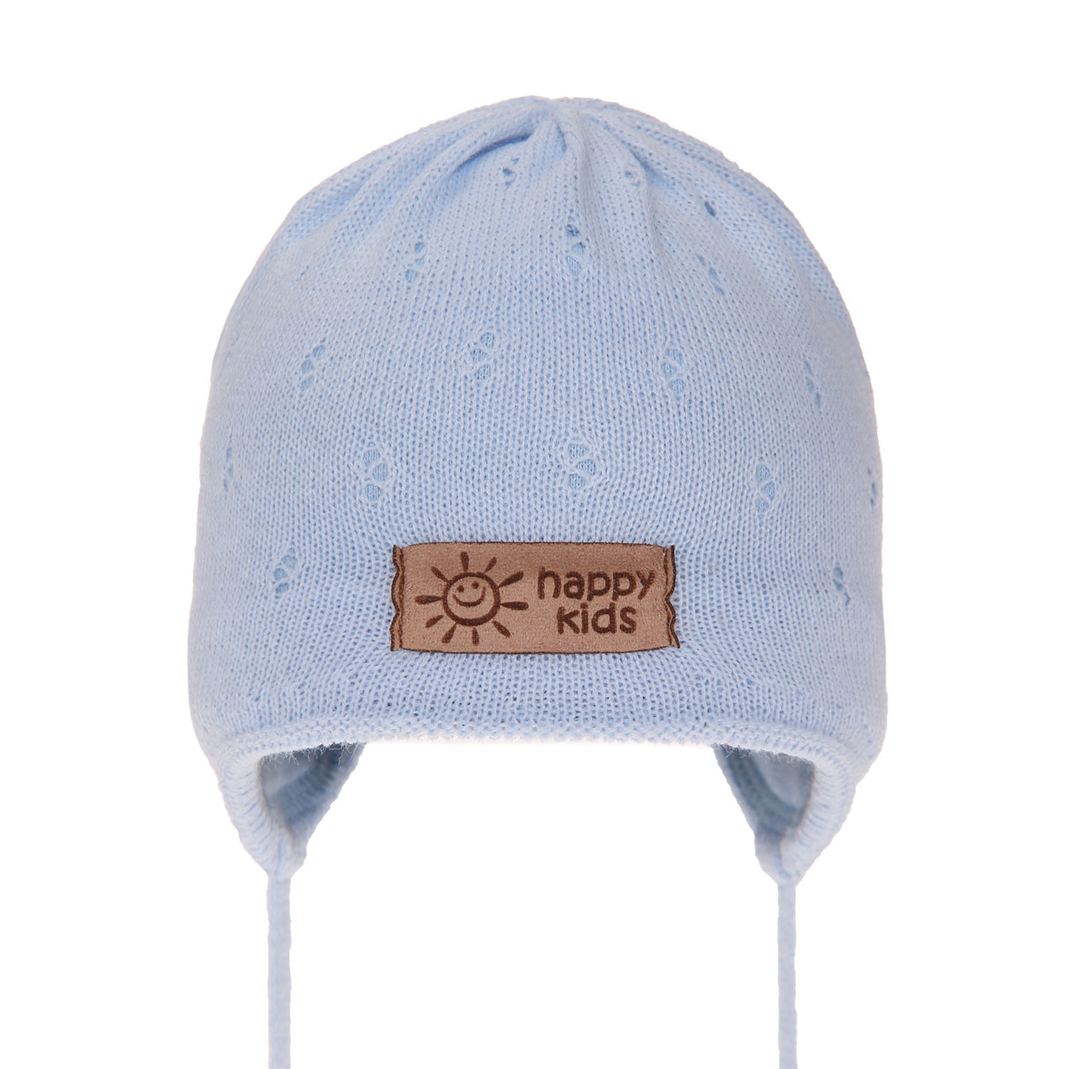 Berretto autunno/primavera bambino, azzurro, con lacci, Bobi