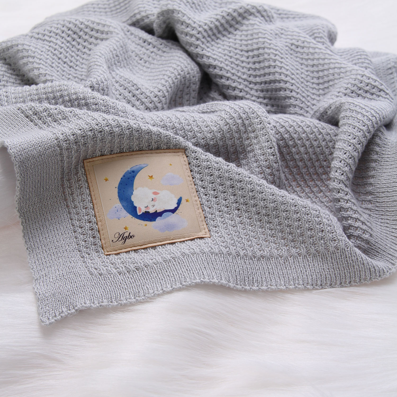 Coperta bambù-cotone per neonato, grigia, delicata, Bambini