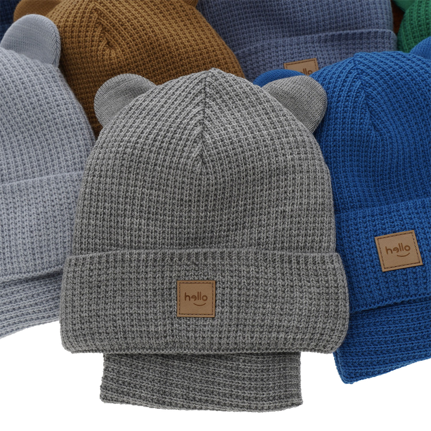 Set invernale bambino: berretto e scaldacollo, arancione, con pompon, Michael