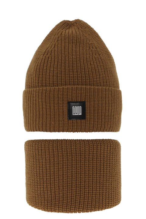 Set invernale bambino: berretto e scaldacollo, camel, Amadeo