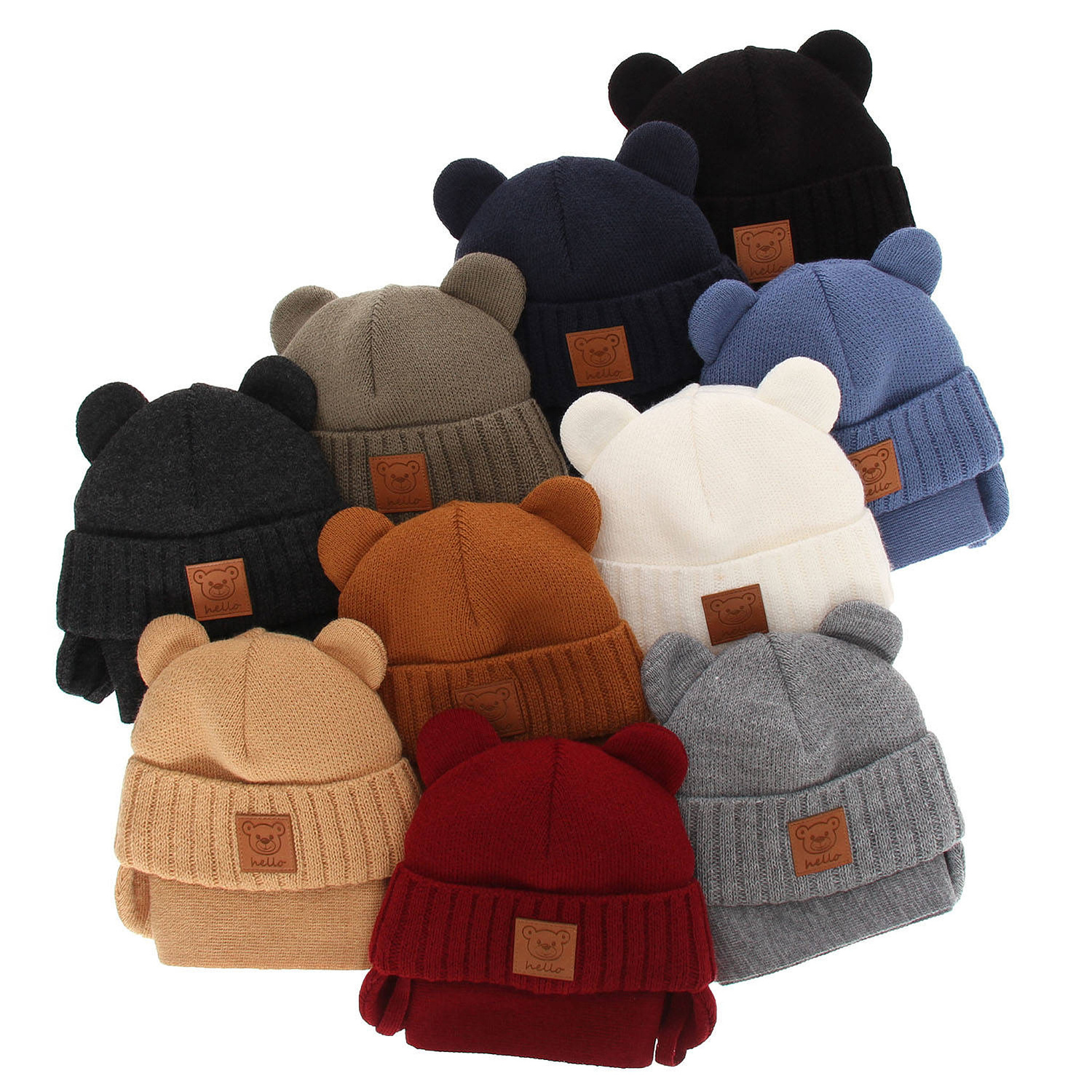 Set invernale bambino: berretto e sciarpa, nero, con lacci, Petit