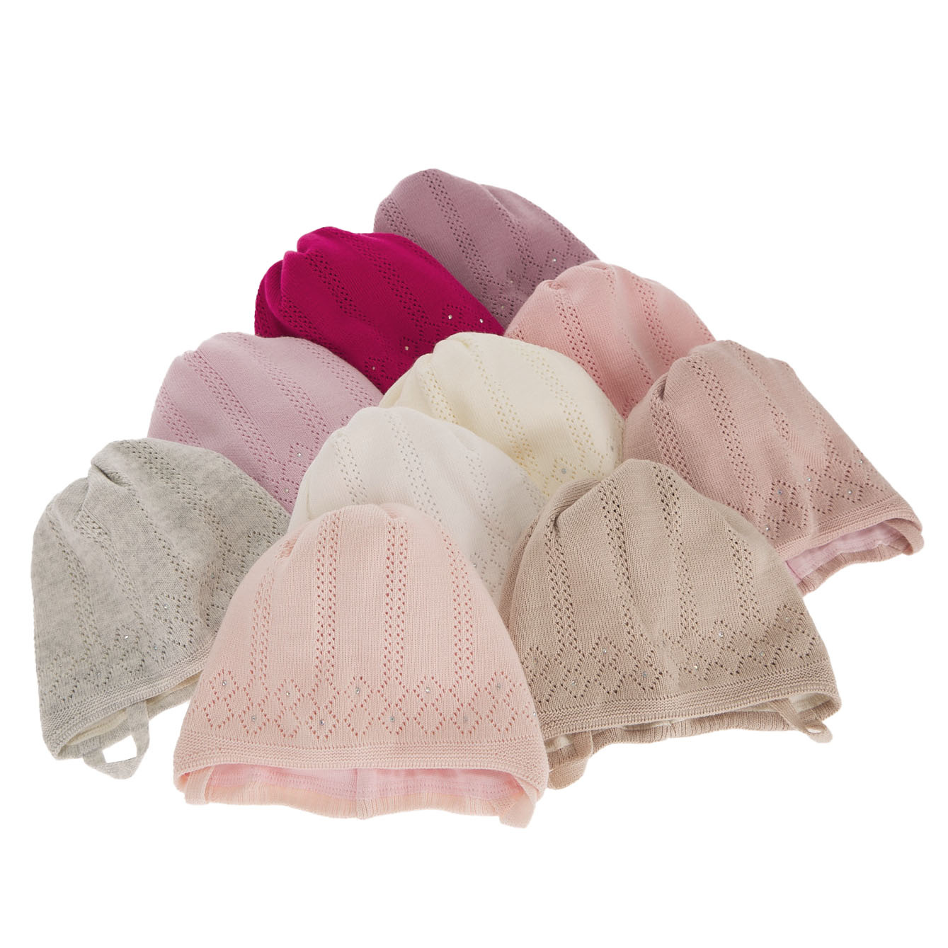 Berretto autunno/primavera bambina, viola, con lacci, Antila