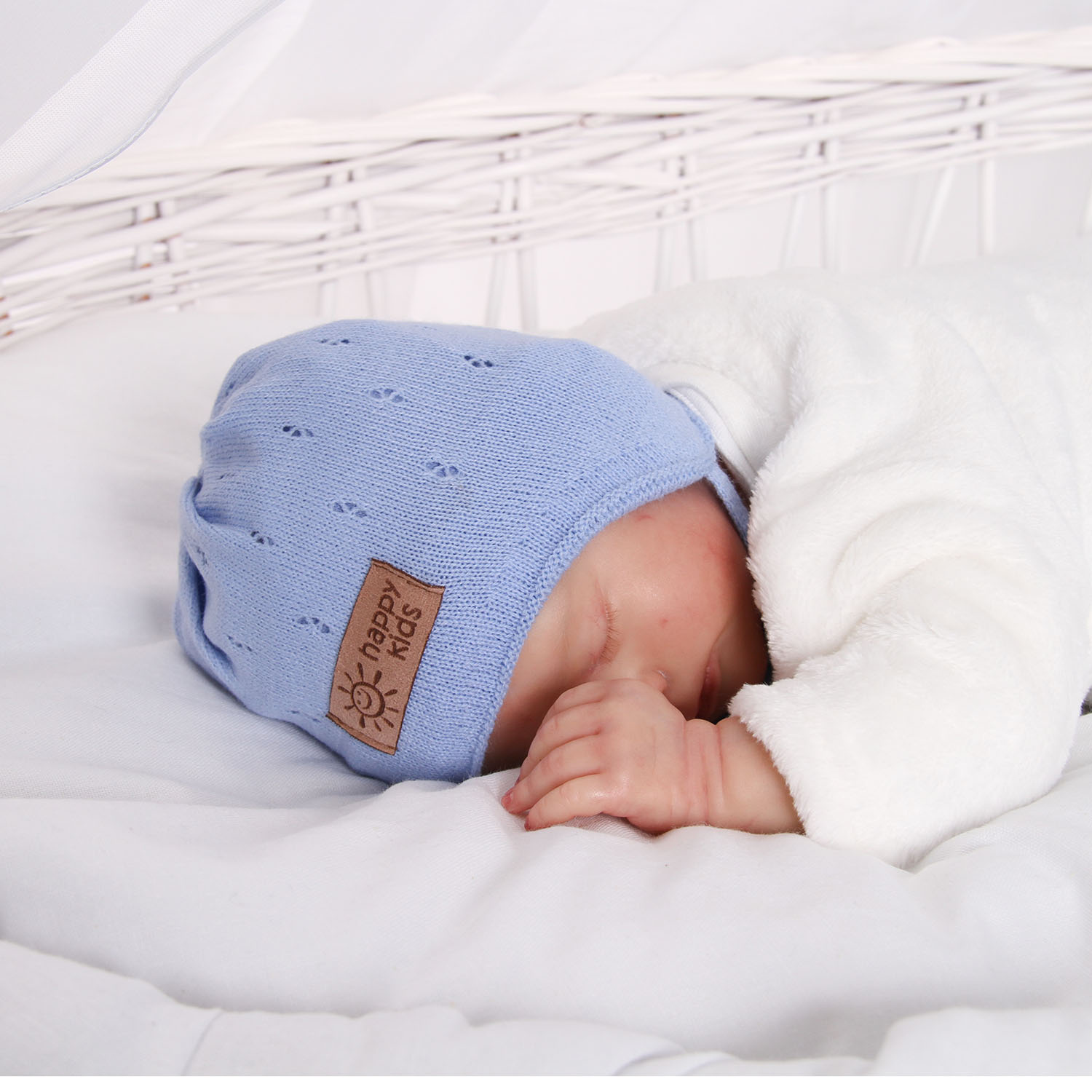 Berretto autunno/primavera bambino, beige, con lacci, Bobi