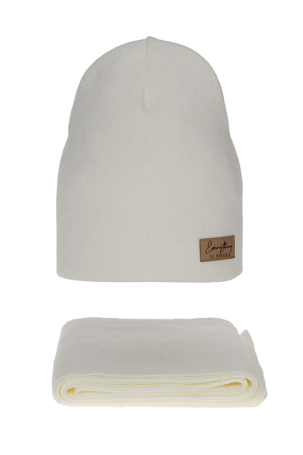 Set autunno/primavera donna: berretto e sciarpa, crema, Zula