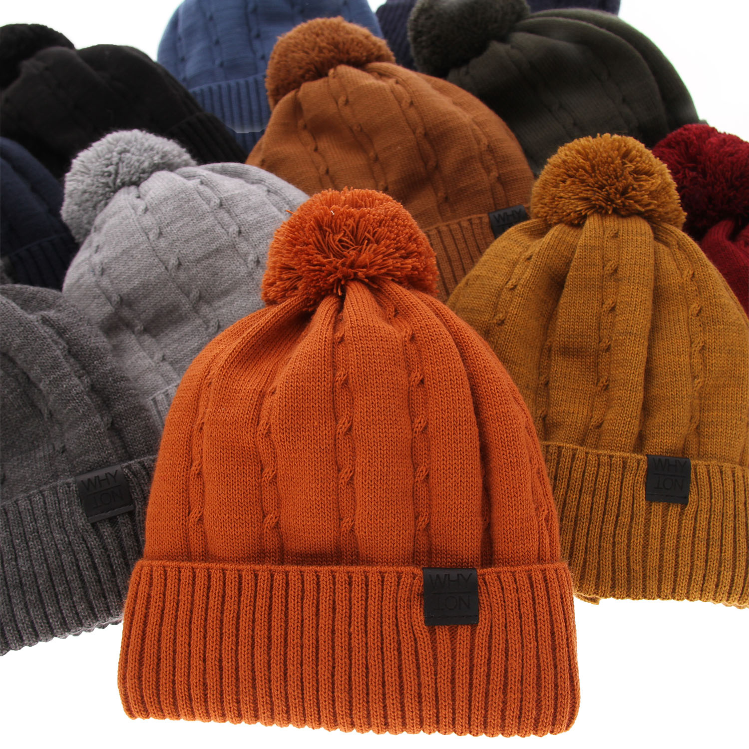 Set invernale bambino: berretto e scaldacollo, nero, con pompon, Deny