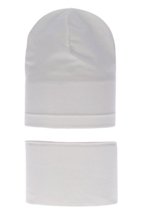 Set autunno/primavera bambina: berretto e scaldacollo, crema, in cotone, Hazelka