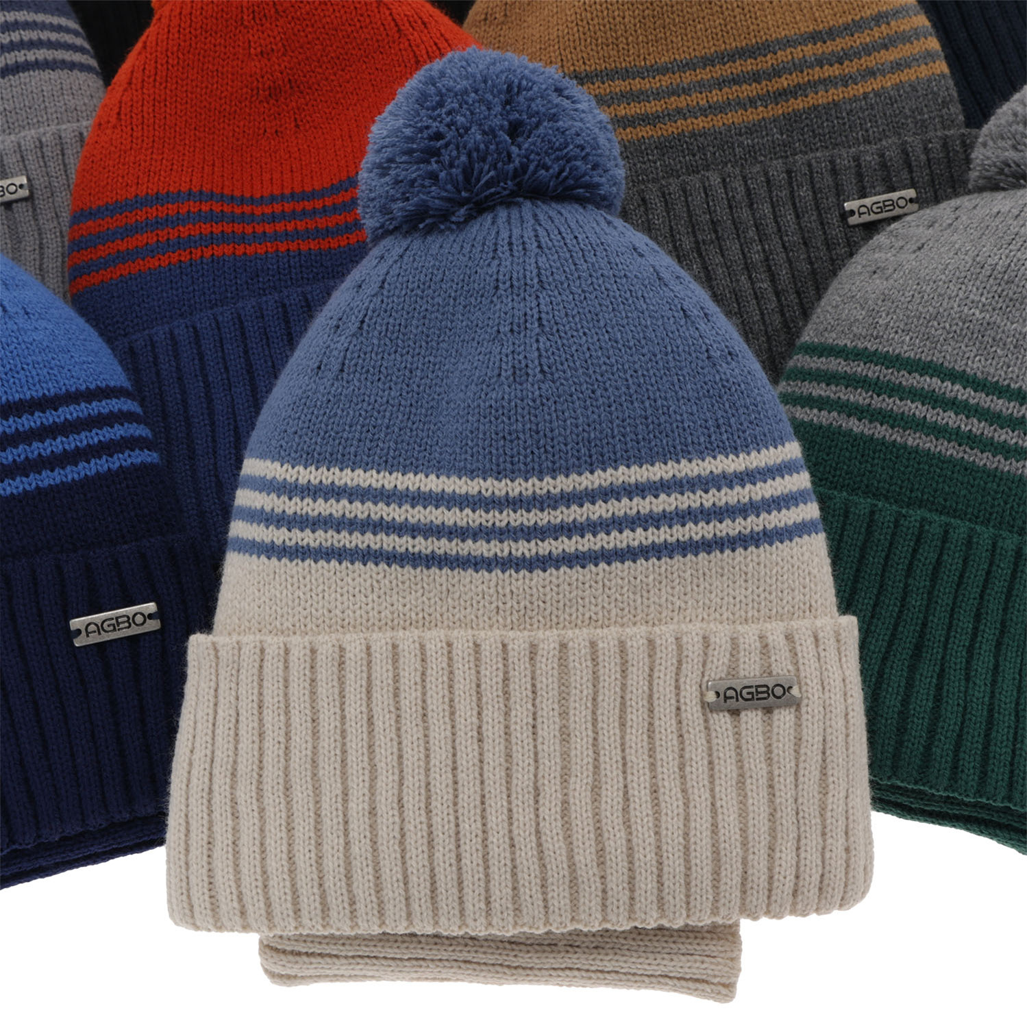 Set invernale bambino: berretto e scaldacollo, blu scuro, con pompon, Pallas