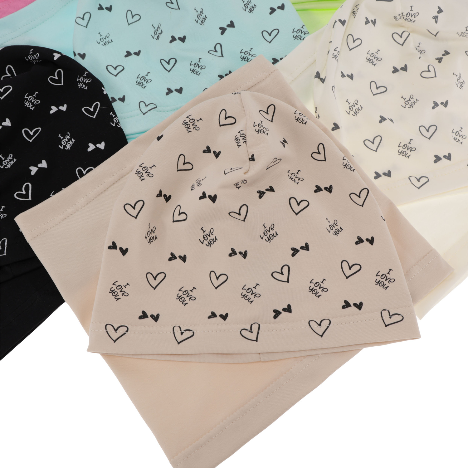 Set autunno/primavera bambina: berretto e scaldacollo, verde menta, in cotone, Lovena