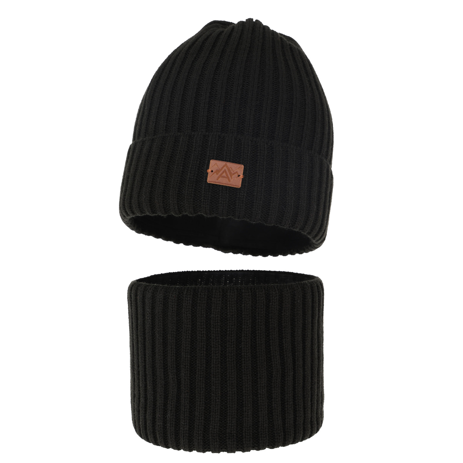 Set invernale bambino: berretto e scaldacollo, nero, Fargo