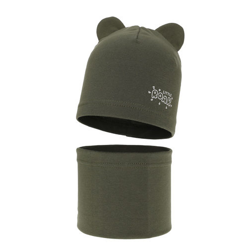 Set autunno/primavera bambino: berretto e scaldacollo, khaki, Cymes