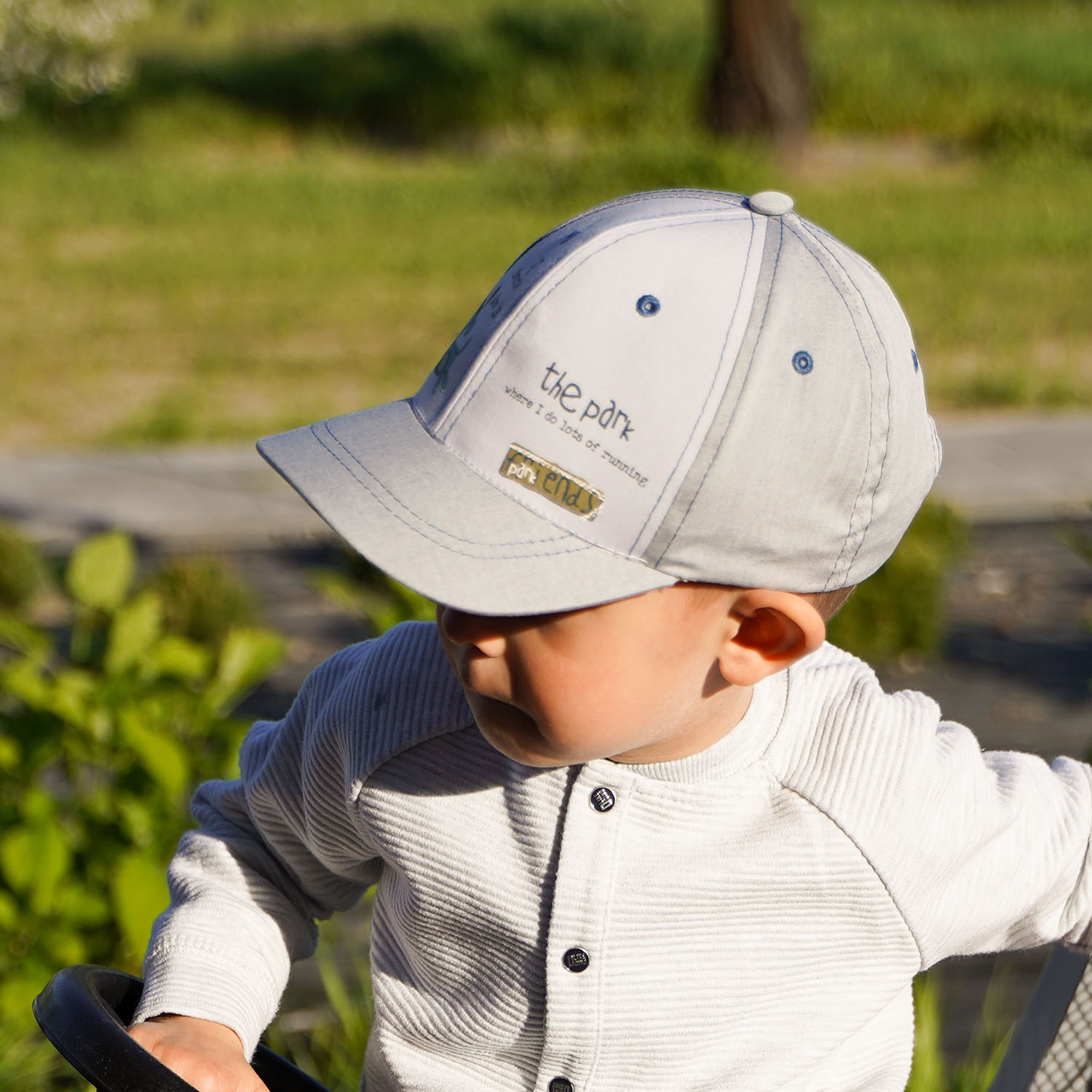 Cappellino con visiera bambino, autunno/primavera, grigia, in cotone, Dog