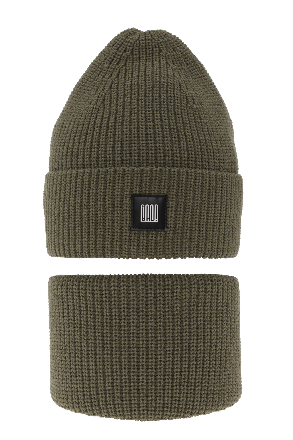 Set invernale bambino: berretto e scaldacollo, khaki, Amadeo