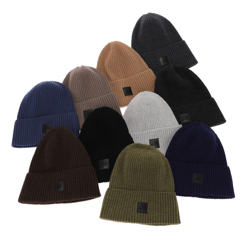 Berretto invernale uomo, blu scuro, 100% Lana Merino, Matias