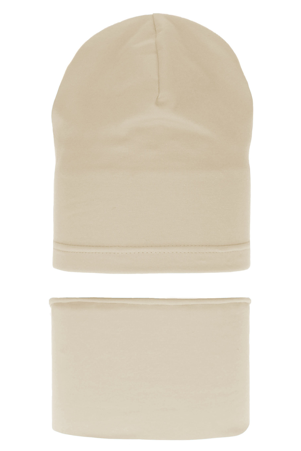 Set autunno/primavera bambina: berretto e scaldacollo, beige, in cotone, Hazelka