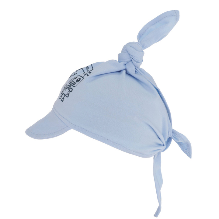 Foulard con visiera in cotone bambino, azzurro, Robik