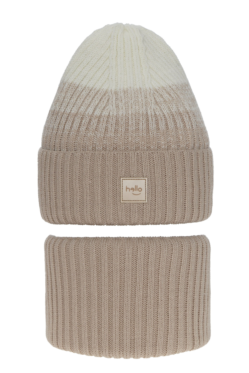 Set invernale bambina: berretto e scaldacollo, beige, Tasha