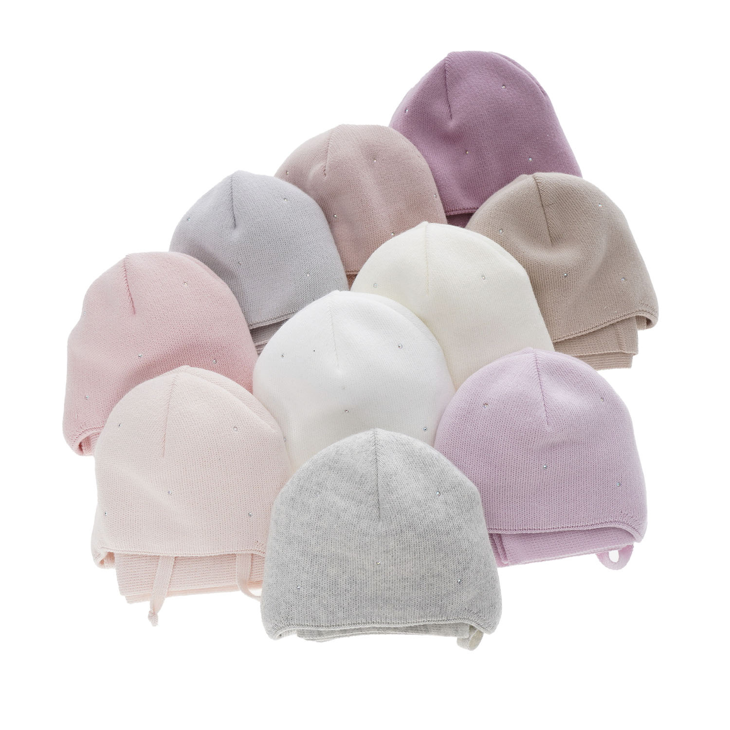 Set invernale bambina: berretto e sciarpa, rosa, con lacci, Moli