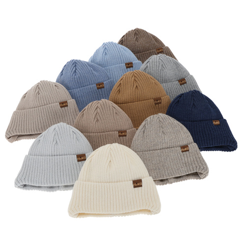 Berretto invernale bambino, con lacci, con lana merino, beige, Puser