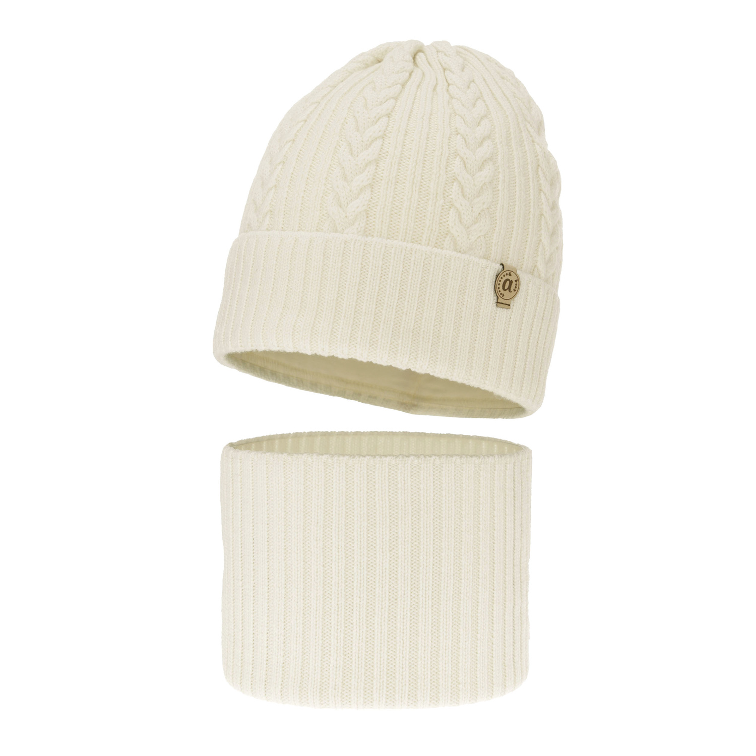 Set invernale bambina: berretto e scaldacollo, crema, 100% Lana Merino, Jenny