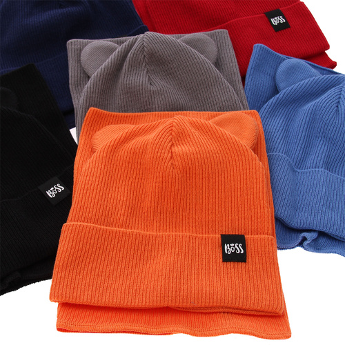 Set autunno/primavera bambino: berretto e scaldacollo, con cotone, grigio scuro, Grajan