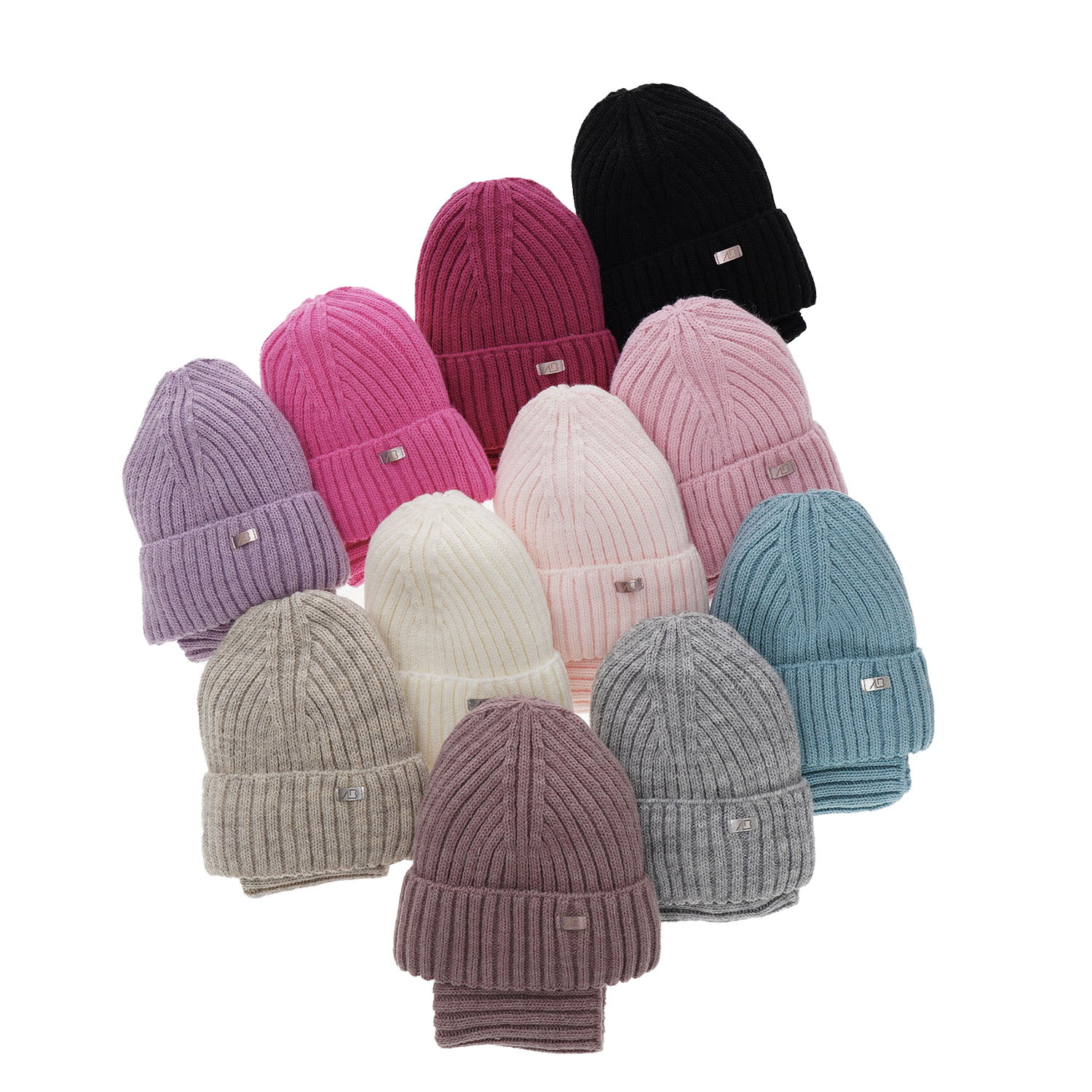 Set invernale bambina: berretto e scaldacollo, nero, Valentine