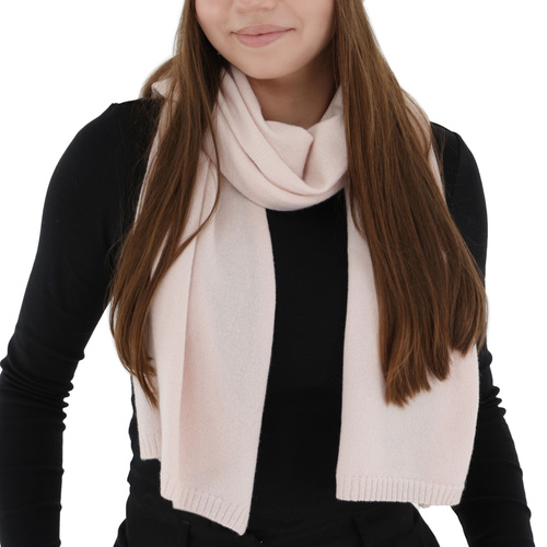 Sciarpa invernale donna, rosa chiaro, lana merino con cashmere, Irenia