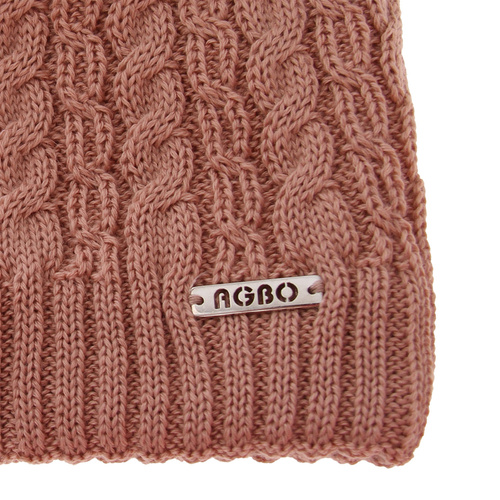 Berretto invernale donna, rosa, 100% Lana Merino, con pompon, Satina