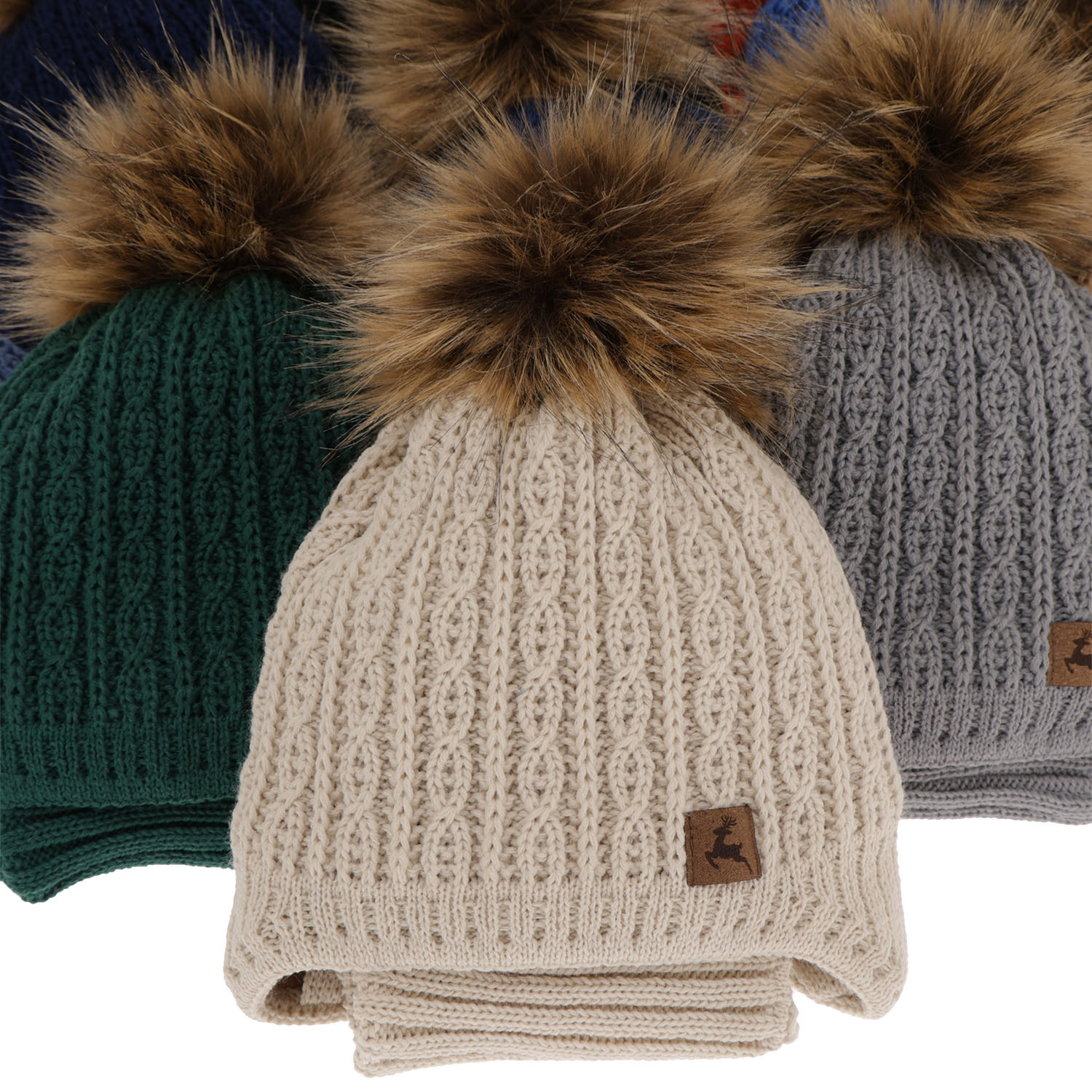 Set invernale bambino: berretto e scaldacollo, azzurro, con pompon, Pago