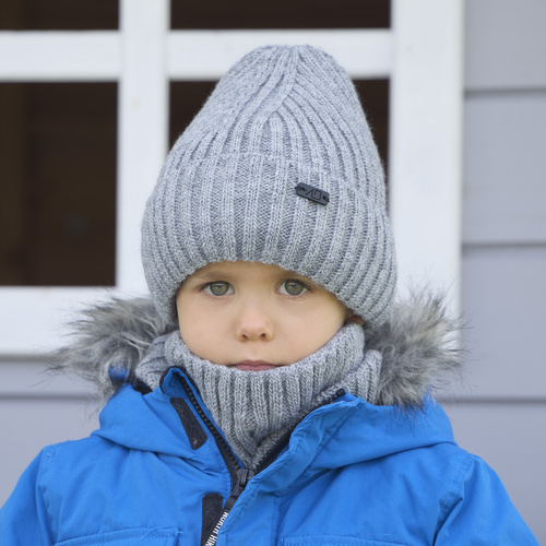 Set invernale bambino: berretto e scaldacollo, jeansowy, Zeno