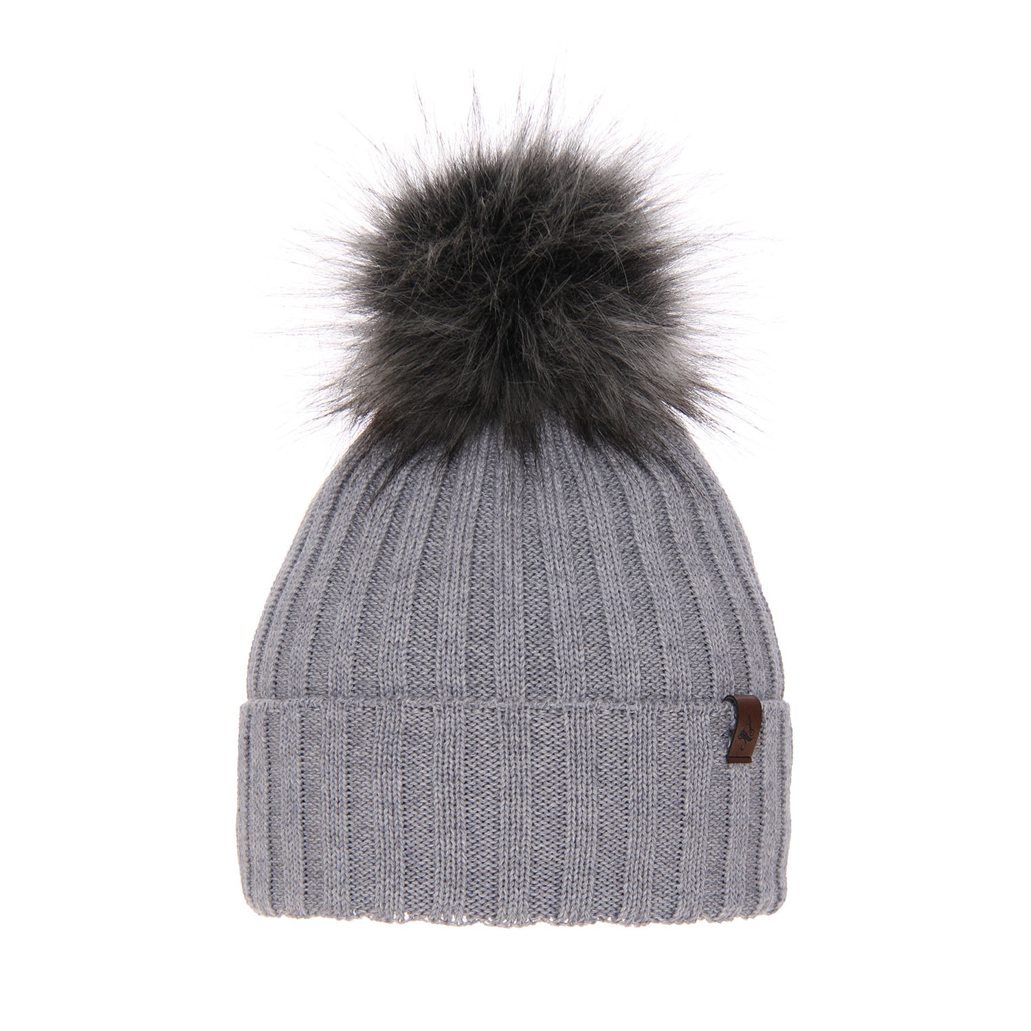 Berretto invernale donna, grigio, 100% Lana Merino, Texa