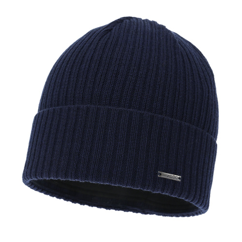 Berretto invernale uomo, blu navy, con lana merino, Baltor